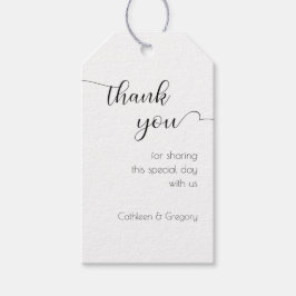 シンプル ブラック ホワイト エレガント サンクス ウェディング ギフトタグ