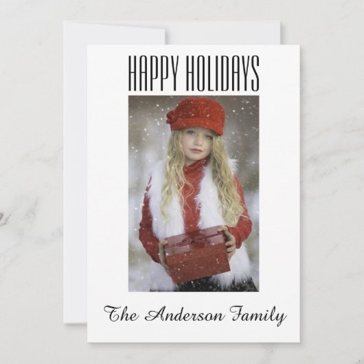 シンプル ブラック ホワイト ゴールド フォト クリスマス (正面)