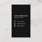 シンプル ブラック&ホワイト(ワインボトル) 名刺 (裏面)