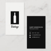 シンプル ブラック&ホワイト(ワインボトル) 名刺 (正面/裏面)