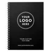 シンプル ブラック ロゴ プロフェッショナル ノートブック (正面)