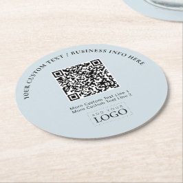 シンプル ブランド ビジネス ロゴ QR コード プロモーショナル ラウンドペーパーコースター