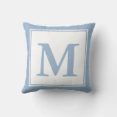 シンプル・ブルー・アンド・ホワイトモノグラムの クッション (裏面)