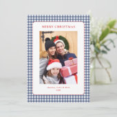 シンプル ブルー ギンガム クリスマス 写真 (スタンド正面)
