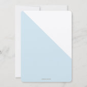 シンプル ブルー ホワイト ゴールド クロス バーチャル 洗礼式 招待状 (裏面)