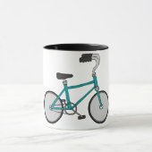 シンプル ブルー 自転車 レトロ 自転車 マグカップ (中央)