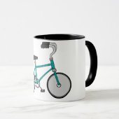 シンプル ブルー 自転車 レトロ 自転車 マグカップ (正面右)