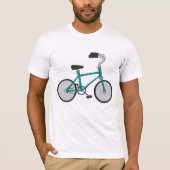 シンプル ブルー 自転車 レトロ 自転車 Tシャツ (正面)