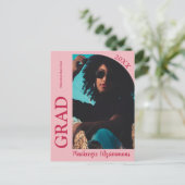 シンプル プレピー フォト 卒業おめでとう ポストカード (スタンド正面)