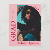 シンプル プレピー フォト 卒業おめでとう ポストカード (正面)
