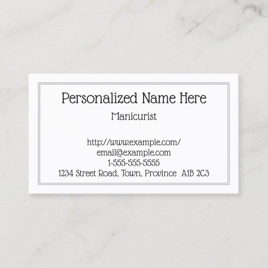 シンプル&プレーンManicurist名刺 名刺 (正面)
