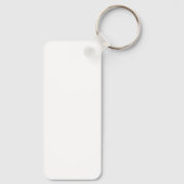 シンプル プロフェッショナル メタル 長方形 1.25" x 3" キーホルダー (裏面)