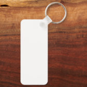 シンプル プロフェッショナル メタル 長方形 1.25" x 3" キーホルダー (裏面)
