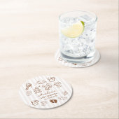 シンプル ベイビー イズ ブリュイング ドゥードル コーヒー ベイビー シャワー ラウンドペーパーコースター (インサイチュ)