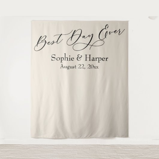 シンプル ベスト デイ エバー クリーム フォト バックドロップ タペストリー (正面)