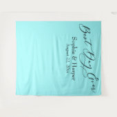 シンプル ベスト デイ エバー 水色 フォト バックドロップ タペストリー (正面(横))