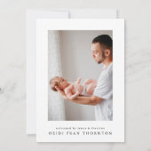 シンプル | ベビー縁ど光ベビー誕生 案内状 (裏面)