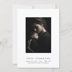 シンプル ベビー縁ど光ベビー誕生 案内状