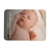 シンプル ベビー ニューボーン テキスト カスタム メモリアル マグネット (横)