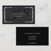 シンプル ベーシック ブラック 両面 名刺 (正面/裏面)