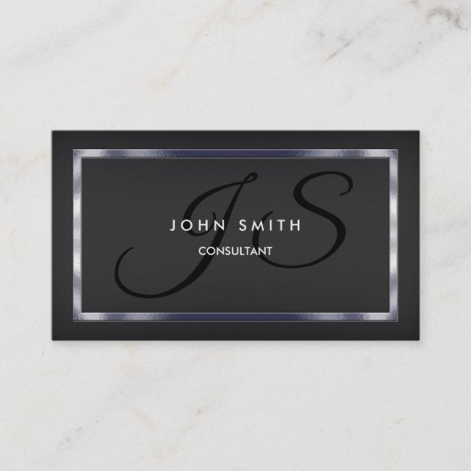 シンプル ベーシック ブラック 両面 名刺 (正面)