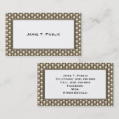 シンプル：ベージュ、ホワイト、シルバーダイヤモンドシェイプ 名刺 (正面/裏面)