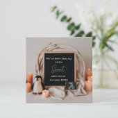 シンプル&ペエレガントンギン妊娠の発表 招待状 (スタンド正面)