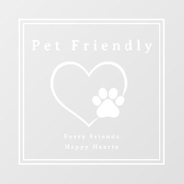 シンプル ペット フレンドリー ハート パウ プリント ウィンドウサイン