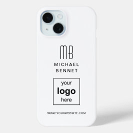シンプル ホワイト オリジナル ビジネスロゴ iPhone 15ケース