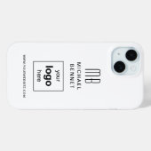 シンプル ホワイト オリジナル ビジネスロゴ Case-Mate iPhoneケース (裏面 (横))