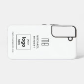 シンプル ホワイト オリジナル ビジネスロゴ SAMSUNG GALAXYケース (裏面横)