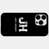 シンプル ホワイト 二文字 モノグラム ブラック Case-Mate iPhoneケース (裏面 (横))