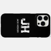 シンプル ホワイト 二文字 モノグラム 名前 ブラック Case-Mate iPhoneケース (裏面 (横))