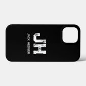 シンプル ホワイト 二文字 モノグラム 名前 ブラック Case-Mate iPhoneケース (裏面 (横))