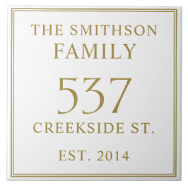 シンプル ホワイト 創立日 住所 プレート タイル