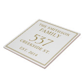 シンプル ホワイト 創立日 住所 プレート タイル (側面)