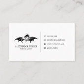 シンプル&ホワモダンイト・タトゥーアーティストショップドラゴン 名刺 (裏面)