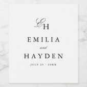 シンプル・ボヘミアン・ミニマリストの結婚式 ワインラベル (シングルラベル)