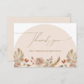 シンプル ボヘミア アーチ パンパス グラス サンクス カード (正面/裏面)