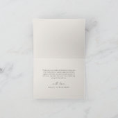 シンプル ボヘミア スクリプト ニュートラル ブライダル シャワー サンキューカード (内部)