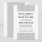 シンプル ボーホー ウェディング 現代の三角形のパターン 黒 招待状 (正面/裏面)