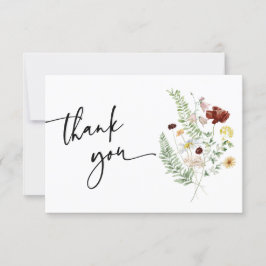 シンプル ボーホー キュート ワイルドフラワー 感謝カード