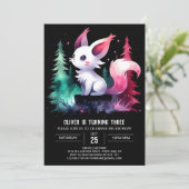 シンプル ボーホー ネコの誕生日 招待状 (スタンド正面)