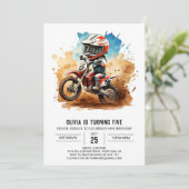 シンプル ボーホー バイク バースデー 招待状 (スタンド正面)