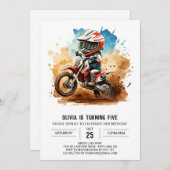 シンプル ボーホー バイク バースデー 招待状 (正面/裏面)