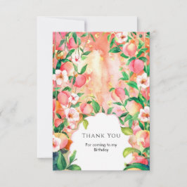 シンプル ボーホー ピーチ バースデー サンキューカード