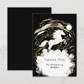 シンプル ボーホー ホース バースデー サンキューカード (正面/裏面)