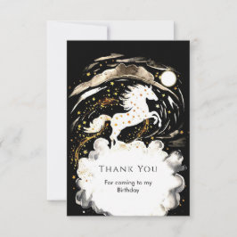 シンプル ボーホー ホース バースデー サンキューカード