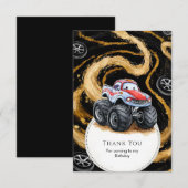 シンプル ボーホー モンスター トラック 誕生日 サンキューカード (正面/裏面)