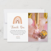 シンプル ボーホー レインボー キッズ バースデー サンクスカード サンキューカード (正面)